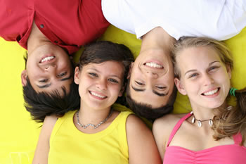 stock photo of a group of teens