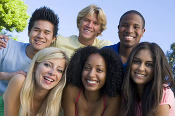 stock photo of a group of teens